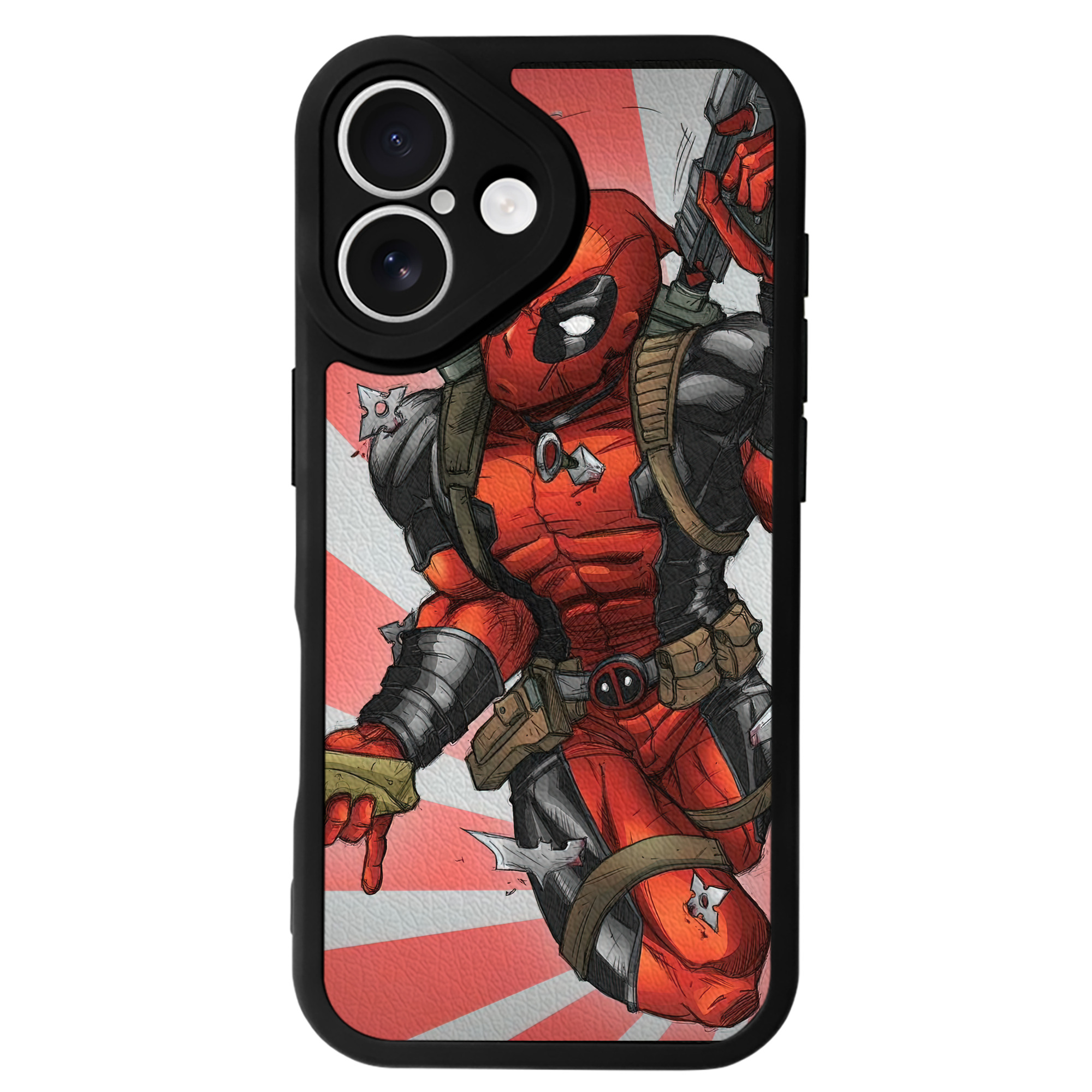 （画像用） Deadpool デッドプール 【iPhone 16シリーズ対応】シリコンスマホケース（レザー調） 材質：シリコン